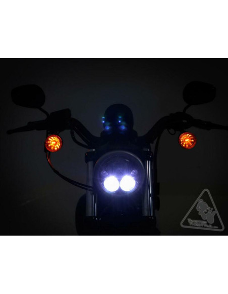 Phare DENALI M5 LED diamètre 145mm - Noir/Chrome