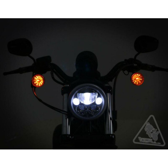 Phare DENALI M7 LED diamètre 177mm - Noir/Chrome