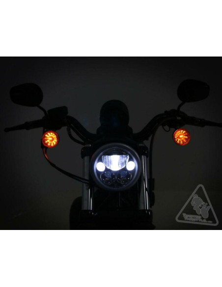 Phare DENALI M7 LED diamètre 177mm - Noir/Chrome