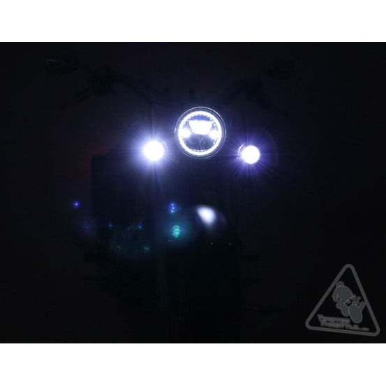 Phare DENALI M7 LED diamètre 177mm - Noir/Chrome