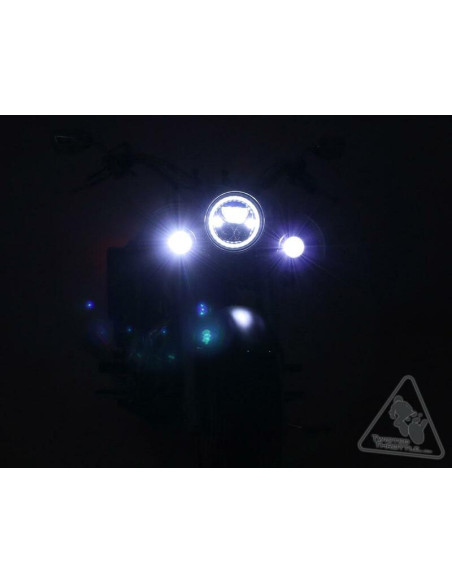Phare DENALI M7 LED diamètre 177mm - Noir/Chrome