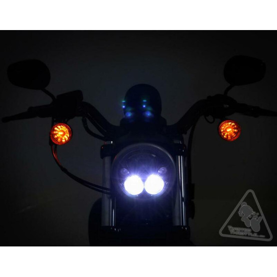 Phare DENALI M7 LED diamètre 177mm - Noir/Chrome