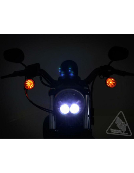 Phare DENALI M7 LED diamètre 177mm - Noir/Chrome