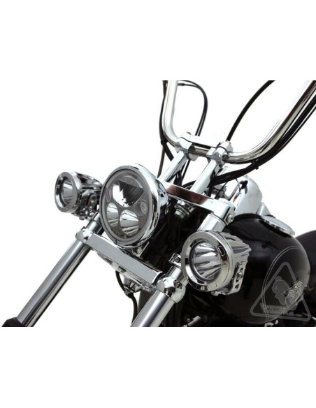 Supports feux additionnels DENALI sur fixation de 39-49mm - Chrome