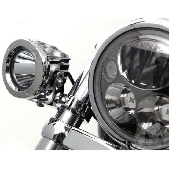 Supports feux additionnels DENALI sur fixation de 39-49mm - Chrome
