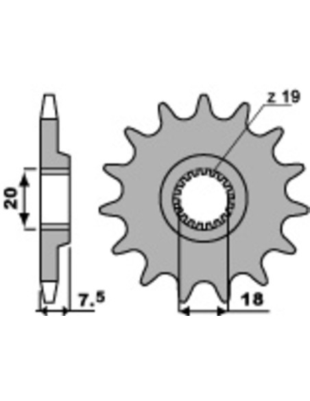 Pignon Acier PBR HONDA 125 CR R 1987-2003