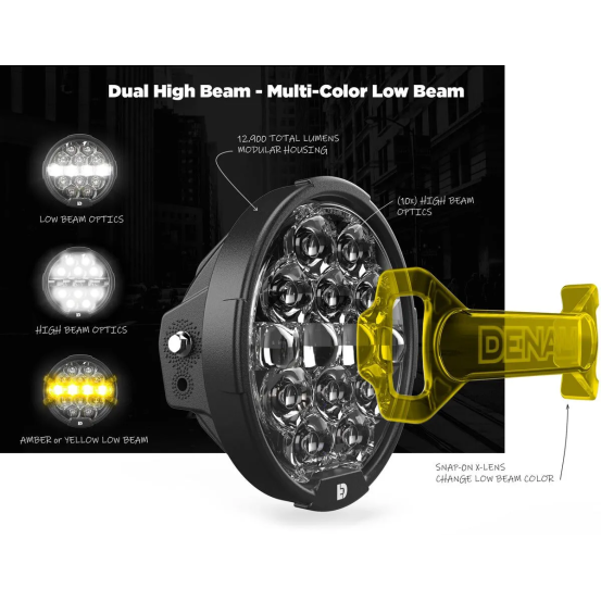 Phare DENALI D14 DESTROYER 6,75 pouces - Universel