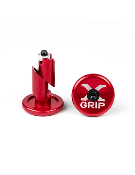 Embout de guidon aluminium X-GRIP Rouge 12-16mm