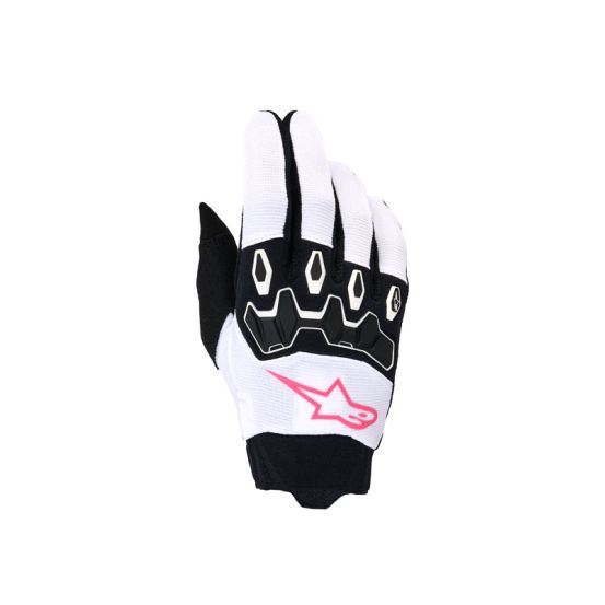 Gants cross femme Alpinestars 2026 Stella Full Bore V2 - Blanc Rose Fluo Noir