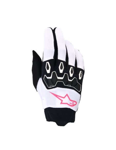 Gants cross femme Alpinestars 2026 Stella Full Bore V2 - Blanc Rose Fluo Noir