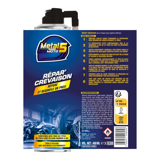 Bombe Crevaison METAL 5 - 400ml