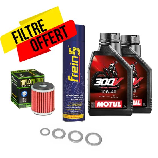 Pack vidange Yamaha 250-450 YZF 10W40 Motul 300V