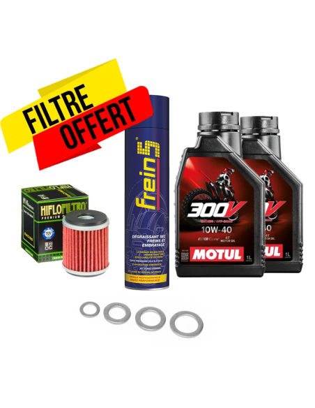 Pack vidange Yamaha 250-450 YZF 10W40 Motul 300V