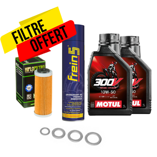 Pack vidange KTM SX-F EXC-F Husqvarna FC FE 10W50 Motul 300V