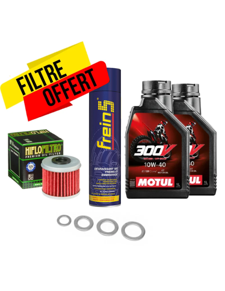 Pack vidange Honda 250-450 CRF-R 10W40 Motul 300V