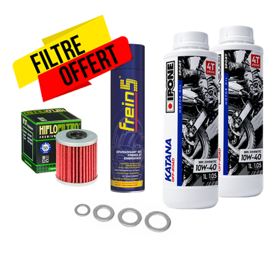Pack vidange Kawasaki 250-450 KXF / Suzuki 250-450 RMZ 10W40 Ipone Katana