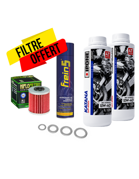 Pack vidange Kawasaki 250-450 KXF / Suzuki 250-450 RMZ 10W40 Ipone Katana