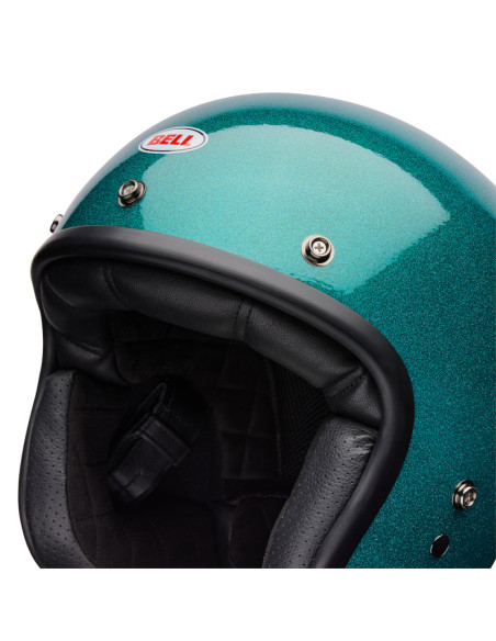 Casque jet Bell Custom 500 Paillettes - Vert