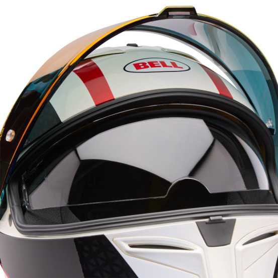 Casque intégral Bell Lithium Mips Plus Blip - Blanc Noir