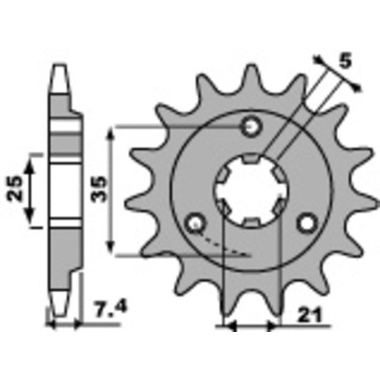 Pignon Acier PBR SUZUKI 600 DR S 1985-89 / 650 DR R,S 1990-95