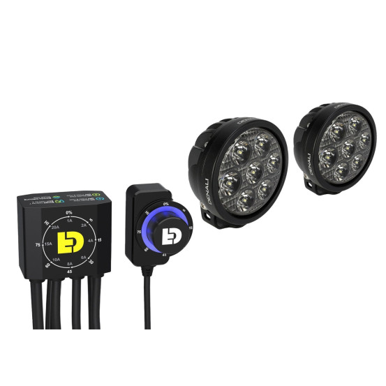 Pack éclairage feux additionnels led DENALI D7 avec contrôleur DialDim universel