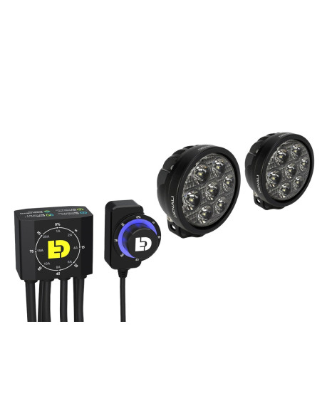 Pack éclairage feux additionnels led DENALI D7 avec contrôleur DialDim universel