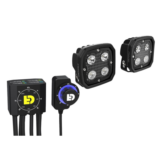 Pack éclairage feux additionnels led DENALI D4 avec contrôleur DialDim universel