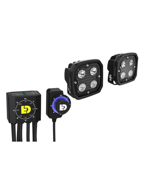 Pack éclairage feux additionnels led DENALI D4 avec contrôleur DialDim universel
