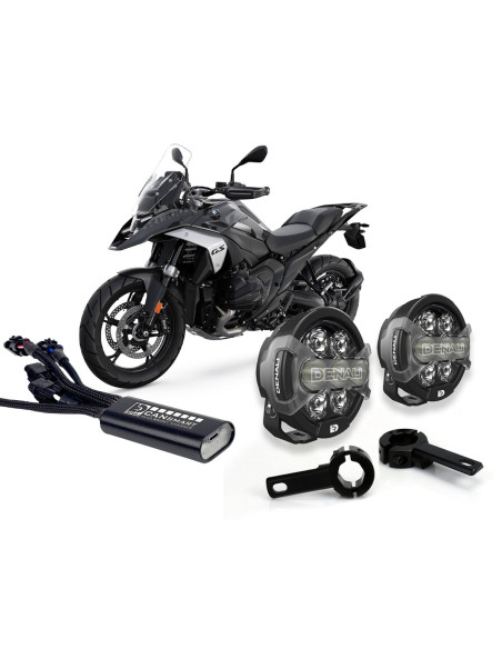 Pack éclairage feux additionnels led DENALI D7 Pro CANsmart supports pare-carter BMW R 1300 GS 2024-2025 - GSA 2025-2026