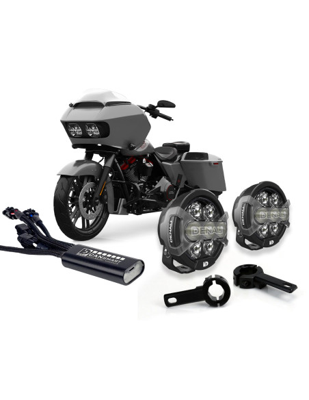 Pack éclairage feux additionnels led DENALI D7 Pro CANsmart supports pare-carter HARLEY DAVIDSON