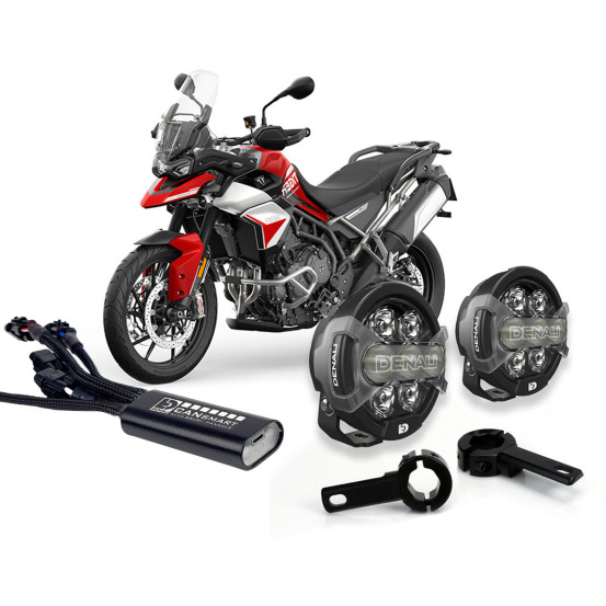 Pack éclairage feux additionnels led DENALI D7 Pro CANsmart supports pare-carter TRIUMPH Tiger 900 2021-2025 - 1200 2022-2025