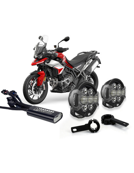 Pack éclairage feux additionnels led DENALI D7 Pro CANsmart supports pare-carter TRIUMPH Tiger 900 2021-2025 - 1200 2022-2025