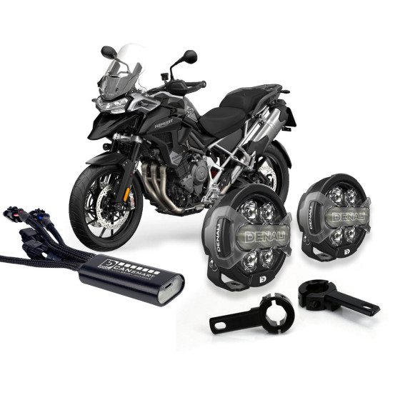 Pack éclairage feux additionnels led DENALI D7 Pro CANsmart supports pare-carter TRIUMPH Tiger 900 2021-2025 - 1200 2022-2025