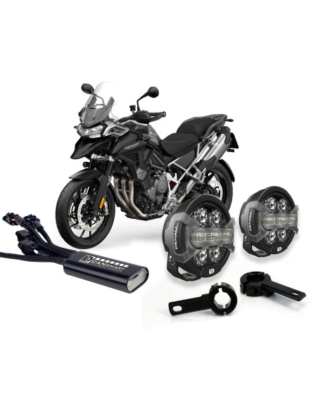 Pack éclairage feux additionnels led DENALI D7 Pro CANsmart supports pare-carter TRIUMPH Tiger 900 2021-2025 - 1200 2022-2025
