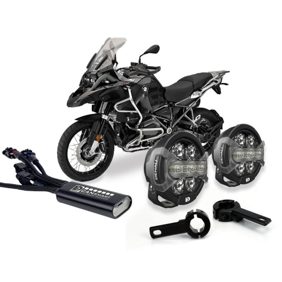 Pack éclairage feux additionnels led DENALI D7 Pro CANsmart supports pare-carter BMW R1200 GS 2004-2012 / GSA 2006-2013 / RT 200