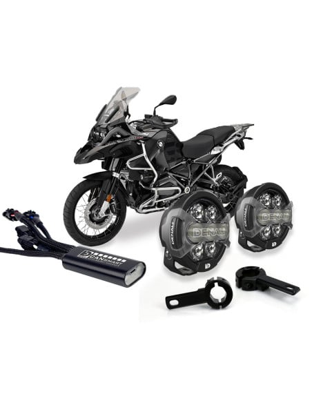 Pack éclairage feux additionnels led DENALI D7 Pro CANsmart supports pare-carter BMW R1200 GS 2004-2012 / GSA 2006-2013 / RT 200