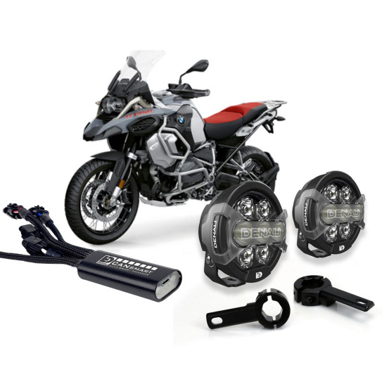 Pack éclairage feux additionnels led DENALI D7 Pro CANsmart supports pare-carter BMW R1250 GS / GSA / RT / RS 2019-2023