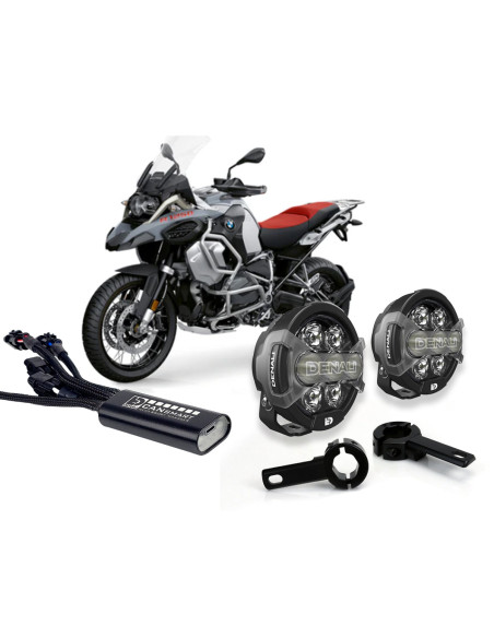 Pack éclairage feux additionnels led DENALI D7 Pro CANsmart supports pare-carter BMW R1250 GS / GSA / RT / RS 2019-2023