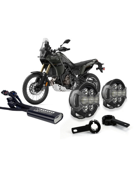 Pack éclairage feux additionnels led DENALI D7 Pro CANsmart supports pare-carter YAMAHA 700 Tenere - Rally  - World Raid