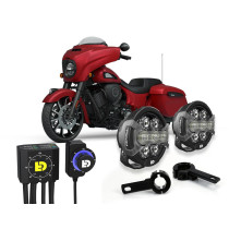 Pack éclairage feux additionnels led DENALI D7 PRO avec contrôleur DialDim INDIAN Chieftain - Pursuit - Challenger