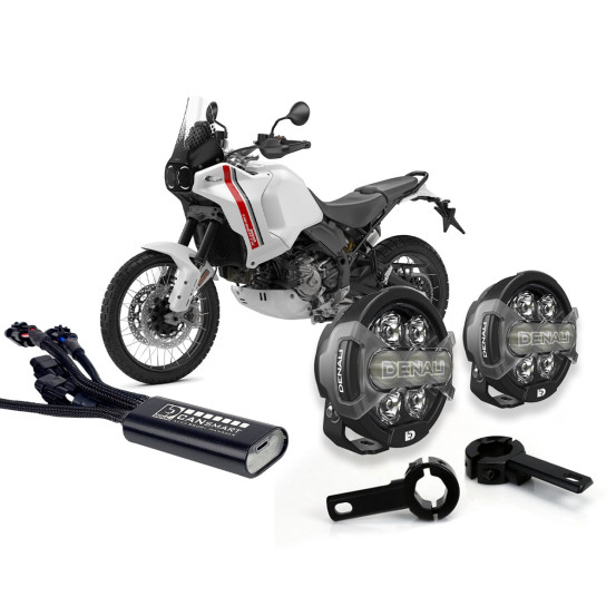 Pack éclairage feux additionnels led DENALI D7 Pro CANsmart supports pare-carter DUCATI Desert X 2023 - Multistrada V4