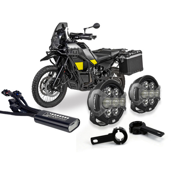Pack éclairage feux additionnels led DENALI D7 Pro CANsmart supports pare-carter HUSQVARNA Norden 901 2023-2025