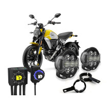 Pack éclairage feux additionnels led DENALI D7 PRO avec contrôleur DialDim DUCATI Scrambler 800 2015-2025 / 1100 2018-2025