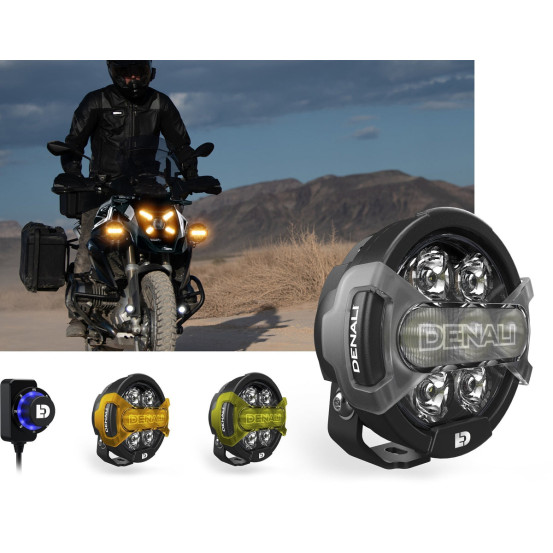 Pack éclairage feux additionnels led DENALI D7 PRO avec contrôleur DialDim et supports pare-carter universel