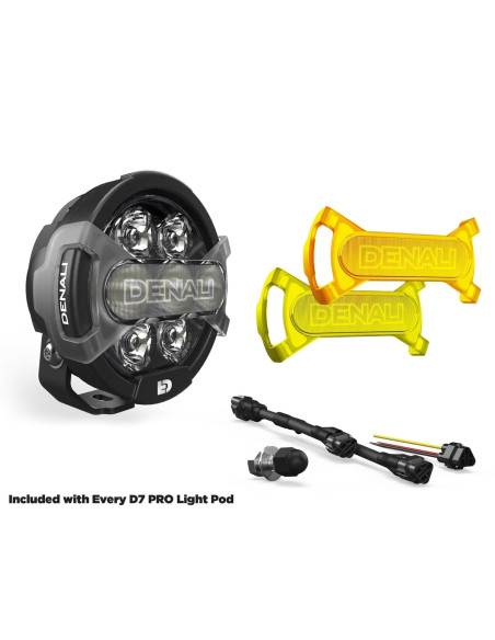 Pack éclairage feux additionnels led DENALI D7 PRO avec contrôleur DialDim et supports pare-carter universel
