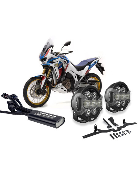 Pack éclairage feux additionnels led DENALI D7 Pro CANsmart HONDA Africa Twin 1100 Adventure Sports ES 2020-2025
