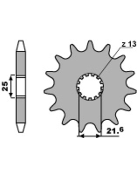 Pignon Acier PBR 650 Z 1979-1983 / 750 ZX 1984-1985