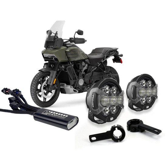 Pack éclairage feux additionnels led DENALI D7 Pro CANsmart supports pare-carter HARLEY DAVIDSON Pan America 1250 2021-2024