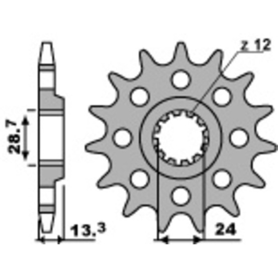 Pignon Acier PBR KAWASAKI 1000 Z 1981-1984