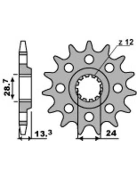 Pignon Acier PBR KAWASAKI 1000 Z 1981-1984